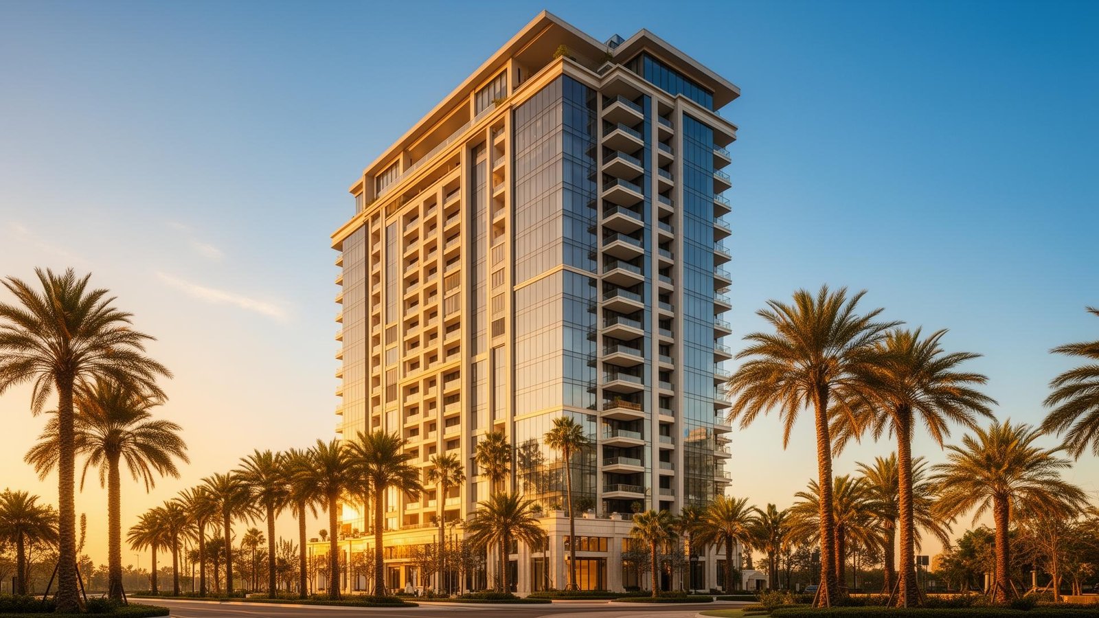 Suraksha Courtyard luxury residence at golden hour